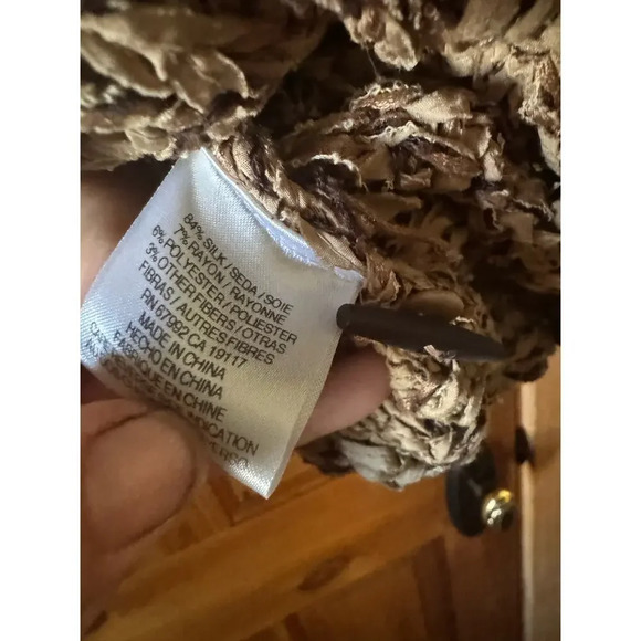 Sigrid Olsen open weave handmade silk blend sweater art to wear unique - Picture 5 of 8